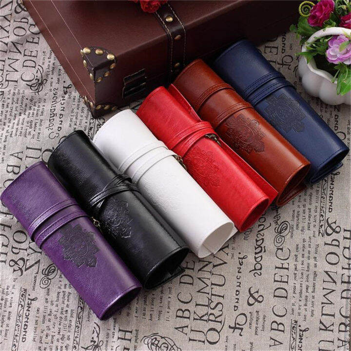 artist-makeup-bag-pu-leather-pouch-vintage-pencil-case-pen-roll-pen-holder