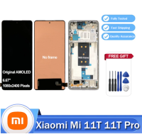 AMOLED ของแท้สำหรับ Xiaomi Mi 11T 11T Pro 21081111RG 2107113SG หน้าจอ Lcd แผงสัมผัสหน้าจอดิจิไทเซอร์ประกอบเพื่อซ่อมแซม