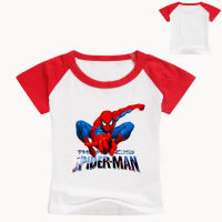 Spidermans 3-12Y แขนสั้นเสื้อยืดสำหรับเด็กสาวเด็กเสื้อผ้าเสื้อยืดฤดูร้อนแขนสั้นเสื้อยืดด้านบนอินเทรนด์7238เด็กเสื้อผ้า