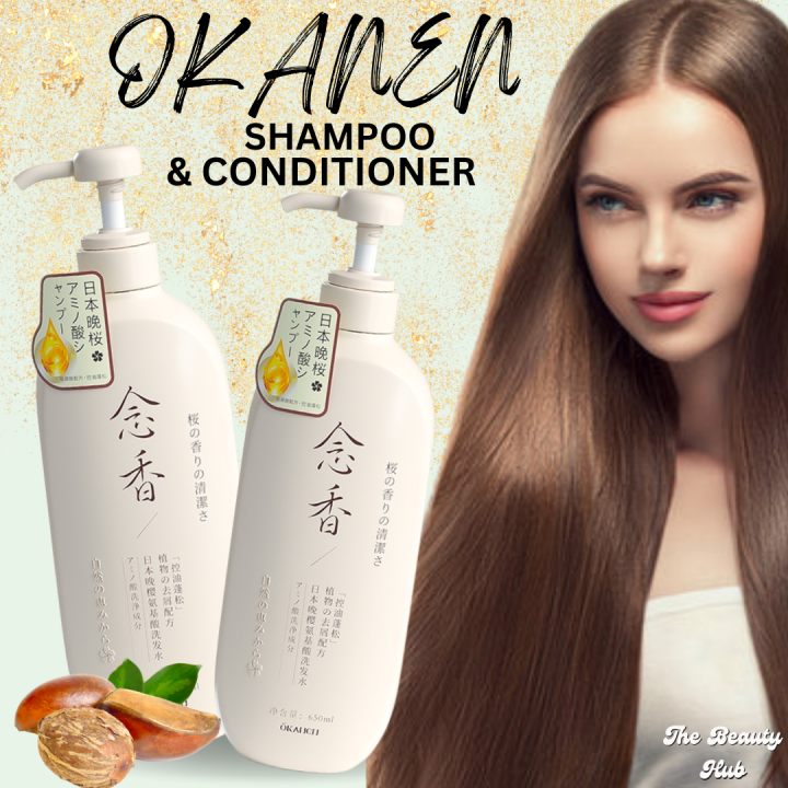 Okanen Natural Japanese Sakura Perfume Shampoo and Conditioner Set Dandruff Shampoo Conditioner