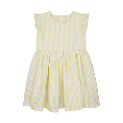 ชุดเดรสเด็กผู้หญิง Mothercare yellow striped woven dress YB714
