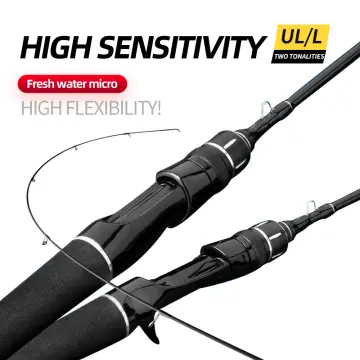 TRAINFIS】FUJI 1.38M/1.5M/168M/1.8M Solid Carbon Ultalight Fishing Rod  2-8LB/1-9G UL Spinning Rod Baitcasting Rod Spin Casting Rod BC Prawn Rod