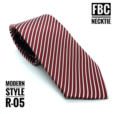 R-05 เนคไทสำเร็จรูปสีแดง ไม่ต้องผูก แบบซิป Men Zipper Tie Lazy Ties Fashion (FBC BRAND)ทันสมัย เรียบหรู มีสไตล์