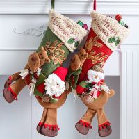 Long Legs Santa Claus Christmas Stockings Xmas Gift Candy Bag Christmas Decorations for Home Christmas Tree Decoration Socks Tights