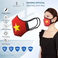 Khẩu trang thời trang cao cấp Soteria Vietnam s Flag ST232, bộ lọc bụi mịn N95, BFE, PFE 99 đến 0.1 micromet, kiểm định bởi Nelson Labs Hoa Kỳ thumbnail