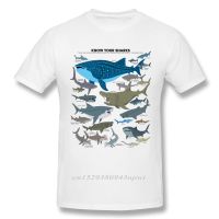 Marine Organisms Sharks T Shirt For Man Vintage Style Organic Cotton Camiseta Tee Shirt Gildan