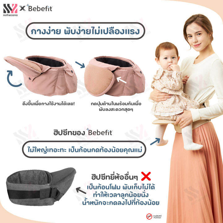 เป้อุ้มเด็ก-ฮิปซีท-bebefit-รุ่น-light-smart-baby-hip-seat-นวัตกรรมฮิปซีทพับได้-สิทธิบัตร-samsung-ของแท้จากเกาหลี