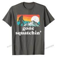 Gone Squatchin! Funny Bigfoot Mounns Retro Graphic T-Shirt Europe Top Tops Shirts For Men New Design Cotton Birthday Tshirts