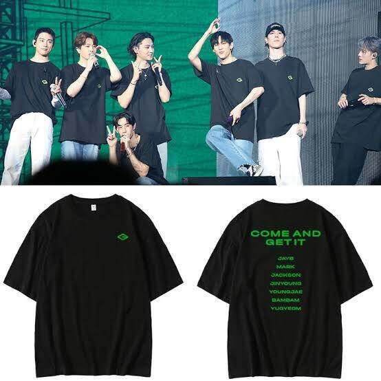 เสื้อยืดแฟชั่นมาใหม่ล่าสุด-ลายgot7-come-and-get-itสีดำเสื้อยืด-เสื้อเบลาส์