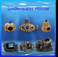 Mini Fish Tank Ornaments Submarine Wine Barrel Pumpkin House Aquarium Decoration Aquarium Home Accessories