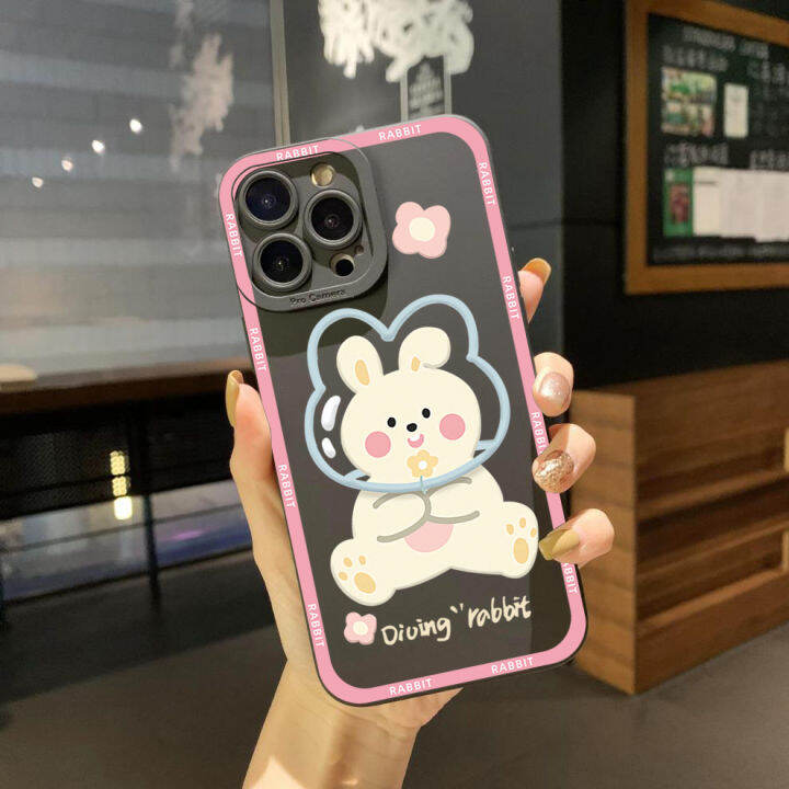 เคสสำหรับ-vivo-โทรศัพท์-t1-5g-y02s-y35-4g-y30-y55-y75-y01-y21-y33s-y3s-y12-y20-y15a-y11s-ฝาครอบป้องกัน-y12a-ขอบสี่เหลี่ยมกระต่ายผ้าคลุมกระต่ายเต็มแผ่น