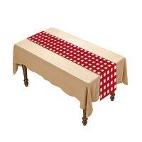 Rushed Christmas Decor Table Decoration Decorative Plaid Printed 33x180cm Runner