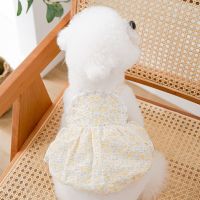 Korean Pet Flower Dress Cat Dog Clothes 2022 Summer Thin Vest For Small Puppy Teddy Chihuahua Bichon Yorkshire Suspender Skirt Dresses