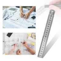 Double Sided Measuring Metal Ruler Learning Office Stationery Drafting Supplies