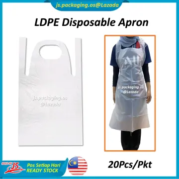 Disposable apron / adult children / commercial or household waterproof and  oil-proof / APRON PLASTIK Pakai Buang