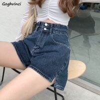 【hot】 Shorts Side-slit Design Straight Denim Trousers All-match Ulzzang Fashion Students