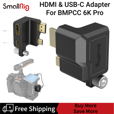 SmallRig HDMI &amp; USB-C Right-Angle Adapter for BMPCC 6K Pro 3289