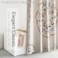 【CW】♞❣♣  in/Flower Shower Curtain99.9 WaterproofBathroom Thicken Mildewproof FabricPure Buttonhole Bathing Tools