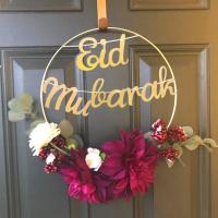 1set 10-40 CM Iron Metal Wreath Eid Mubarak Home Decoration Hoop Islamic Muslim Party Garland DIY Decor Ramadan Kareem