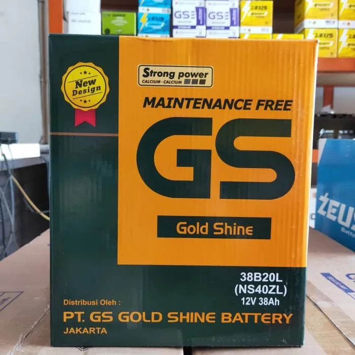 Aki Mobil Honda Jazz+New City Ns 40 Zl (30B20L)Gs Gold Shine Accu Mf