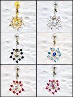 ? จิวสะดือเกาหลี สีเงิน ประดับคริสตัลแท้ swarovski ขนาดก้าน 1.6 mm ความยาวทั้งหมดประมาณ 2.5 cm สินค้าจริงสวยงามมาก งานพรีเมี่ยม