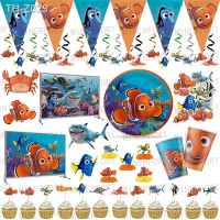 ❖♙ Finding Nemo Theme Birthday Party Decorations Cake Topper Balloons Happy Birthday Swirls Stickers Kids Party Supplies Decor