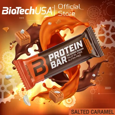 BioTechUSA Protein Bar 70g-Salted Caramel โปรตีนบาร์ รสซอลท์ คาราเมล (โปรตีนขนม ขนมคนรักสุขภาพ )