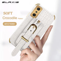 สำหรับ Xiaomi POCO F4 GT เคสโทรศัพท์หนังลายจระเข้เคสนิ่มหรูหราสายรัดข้อมือแหวนผู้ถือ2022ดีไซน์ใหม่ฝาป้องกันเลนส์สำหรับ5G