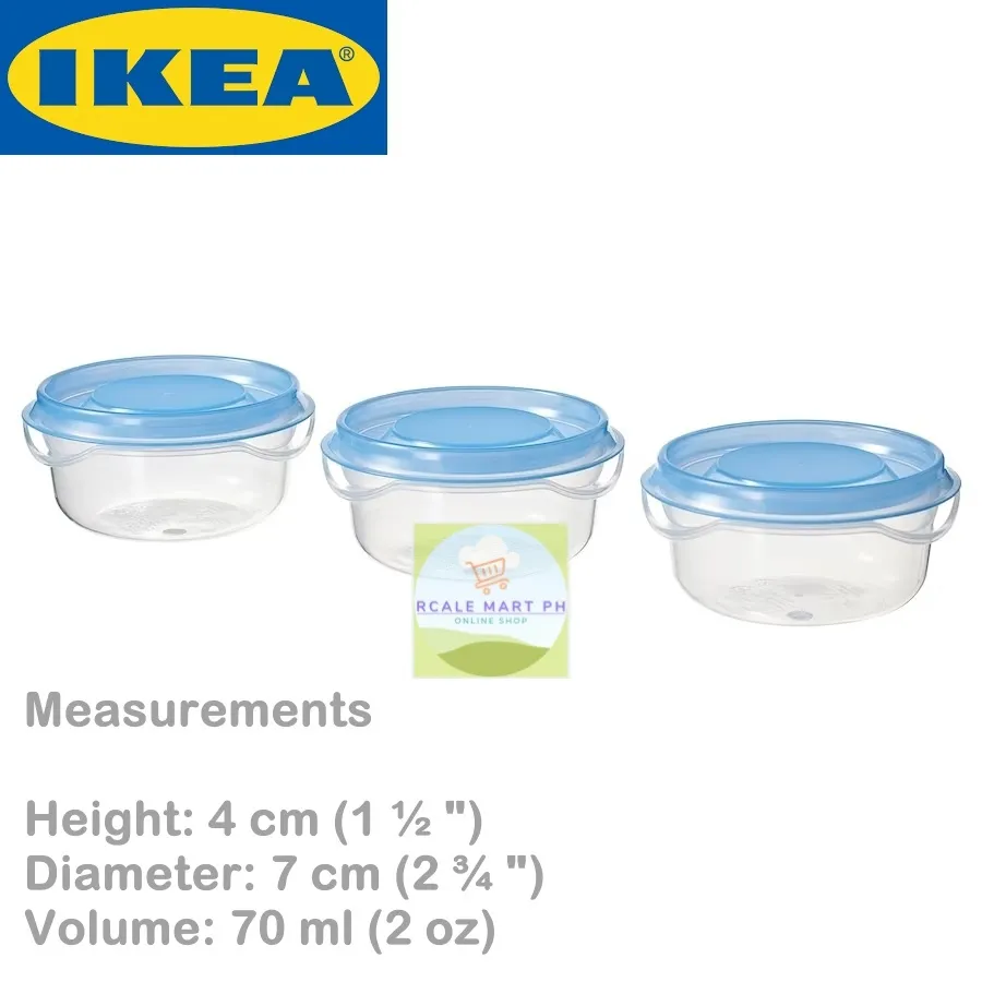 PRUTA Food container, transparent/blue, 2 oz - IKEA