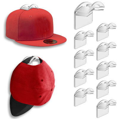 UNLAWFUL 10Pcs สีขาวขาว ที่ใส่หมวกเบสบอล แข็งแรงมากๆ กาวติดแน่น ที่จัดหมวก ใช้งานได้จริง ไม่มีการเจาะ ตะขอแขวนหมวก หมวกห้องตู้เสื้อผ้า