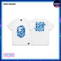 2023 newHH เสื้อแขนยาวลายสตรีท BLUE BAPE NEVERLOSE เสื้อยืดคอกลม