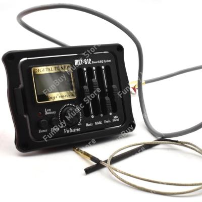 ‘【；】 MET-B12 4 Band Acoustic Guitar Piezo Pickup With Micro Board Tuner EQ System Wooden Guitar Equalizer Accessories