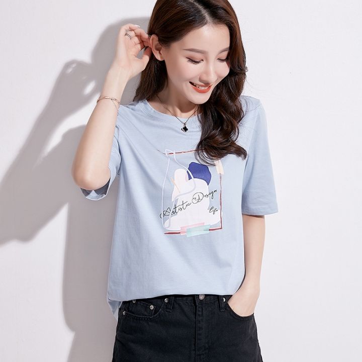 jiozpdn055186-camiseta-preta-de-manga-curta-feminina-gola-redonda-solta-novo-estilo