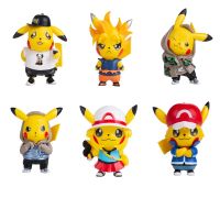 6Pcs/Set Pokemon Pikachu Anime Characters High-Quality Toy Model Fire Dragon Anime Doll  Childrens Christmas Birthday Best Gift