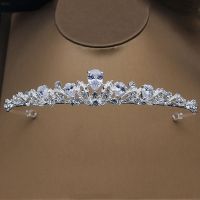 ™ Luxury Leaf Design Zircon Tiara Headband Princess Crown