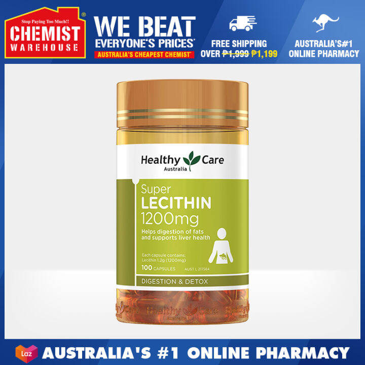 Healthy Care Super Lecithin 1200mg 100 Capsules Support Liver Health