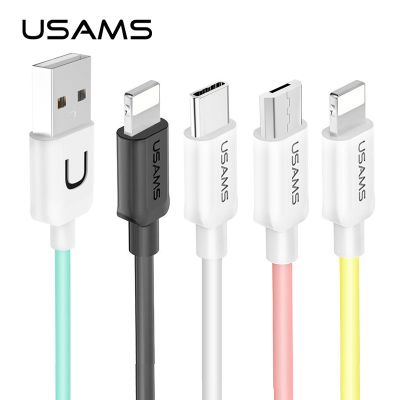 （A LOVABLE） USAMS 1M 2A Colorful Charge DataLightning Type CUSB PhoneFor iPhone 1311X8Xiaomi Samsung