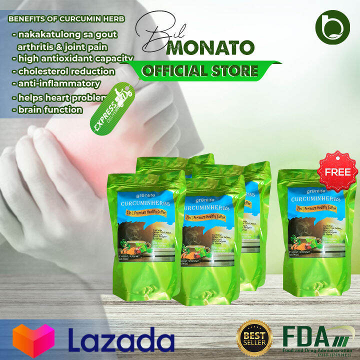 [5 Pouches] 100 Organic Turmeric Curcumin Herb Coffee Natural for