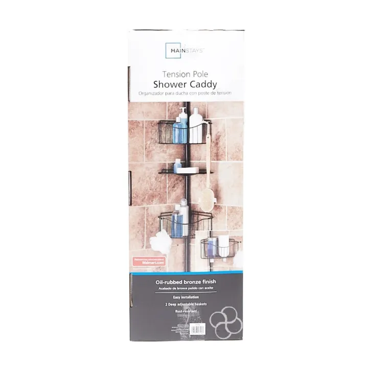 Mainstays Tension Pole Shower Caddy Bronze Lazada PH