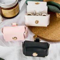 ﺴ☢ Mini Leather Ring Storage Organizer Box Wedding Ring Bag Pet Dog Neck Collar Pendant Snap Fastener 5.5x3x2.5cm New