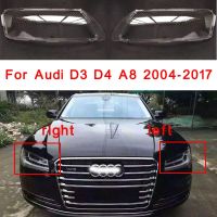 ไฟหน้ารถยนต์เคสสำหรับ Audi D3 A8 D4 2004-2017ฝาครอบไฟหน้ารถปลอกไฟตกแต่งสวนเลนส์แก้วมีโป๊ะไฟ