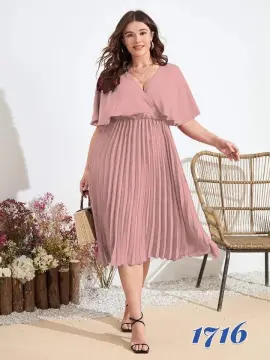 PLUS SIZE CHUBBY Women Dress Puff Sleeves Flowy Summer XL 2XL 3XL in Plain  ELLA