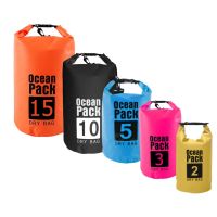 2/3/5/10/15L Foldable PVC Waterproof Dry Bags Sack Swimming Kayaking Rafting Fishing Boating Bucket Bag River Trekking Bags