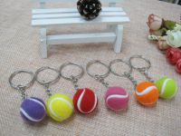 20pcs Tennis bag Pendant plastic mini tennis ball key chain small Ornaments sport advertisement keychain fans souvenirs key ring