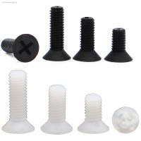 ☑✉✹ 10/20/50pcs M2 M2.5 M3 M4 M5 M6 M8 Metric Threaded Black White Nylon Plastic Phillips Flat Countersunk Head Cross Screw Bolt