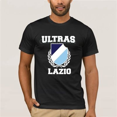 เสื้อยืดผ้าฝ้ายพิมพ์ลาย เสื้อยืดแขนสั้น พิมพ์ลาย Ultras Lazio สีดํา แฟชั่นบอททอม สําหรับผู้ชาย  ZHWS