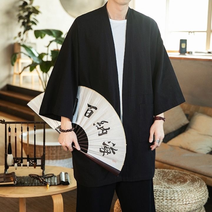 เสื้อกิโมโนแบบชุดแฟนซีซามูไรสำหรับผู้ชายเสื้อเสื้อคาร์ดิแกน-kimono-เอเชีย-เสื้อชุดกิโมโนคาราเต้สไตล์กิโมโนญี่ปุ่น-ff2729สำหรับผู้ชาย