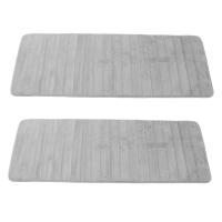 2X Memory Foam Soft Bath Mats - Non Slip Absorbent Bathroom Rugs Extra Large Size Runner Long Mat