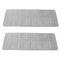 2X Memory Foam Soft Bath Mats - Non Slip Absorbent Bathroom Rugs Extra Large Size Runner Long Mat