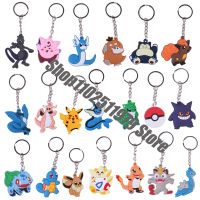 Pokemon PVC Keychain Pikachu Gengar Togepy Squirtle Key Chain Ring Children Anime Keyring Cartoon Pendant Bag Decoration Gift